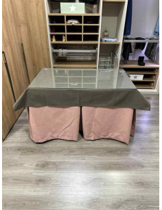 Conjunto Completo Antimanchas Aterciopelada Triplegrueso color Rosa con Tapete Liso Chocolate 2