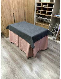 Conjunto Completo Antimanchas Aterciopelada Triplegrueso color Rosa con Tapete Liso Grafito 2