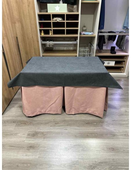 Conjunto Completo Antimanchas Aterciopelada Triplegrueso color Rosa con Tapete Liso Grafito