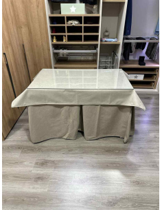 Conjunto Completo Antimanchas Aterciopelada Triplegrueso color Beige con Tapete Liso Beige 2