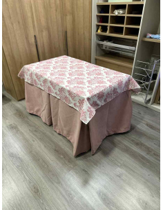 Conjunto Completo Antimanchas Aterciopelada Triplegrueso color Rosa con Tapete Vintage 2