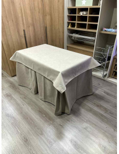 Conjunto Completo Antimanchas Aterciopelada Triplegrueso color Beige con Tapete Liso Beige 2