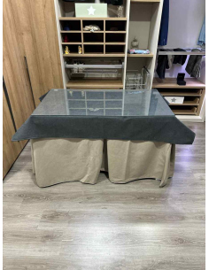 Conjunto Completo Antimanchas Aterciopelada Triplegrueso color Beige con Tapete Liso Grafito 2