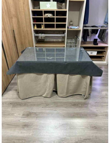 Conjunto Completo Antimanchas Aterciopelada Triplegrueso color Beige con Tapete Liso Grafito