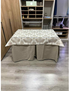 Conjunto Completo Antimanchas Aterciopelada Triplegrueso color Beige con Tapete Vintage 2