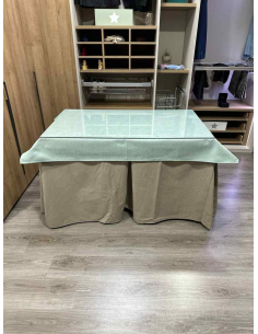 Conjunto Completo Antimanchas Aterciopelada Triplegrueso color Beige con Tapete Liso Roca 2