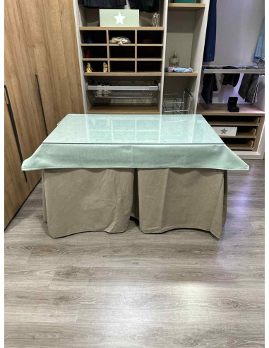 Conjunto Completo Antimanchas Aterciopelada Triplegrueso color Beige con Tapete Liso Roca