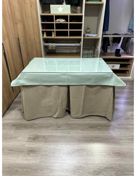 Conjunto Completo Antimanchas Aterciopelada Triplegrueso color Beige con Tapete Liso Roca