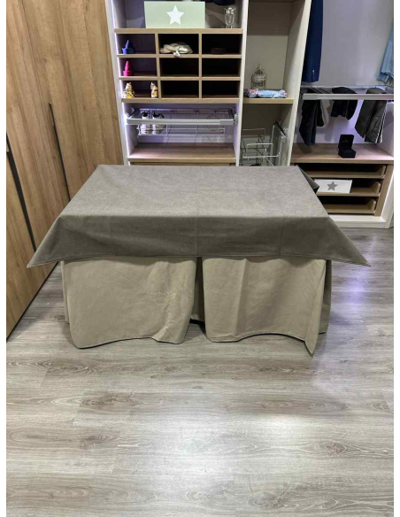 Conjunto Completo Antimanchas Aterciopelada Triplegrueso color Beige con Tapete Liso Chocolate