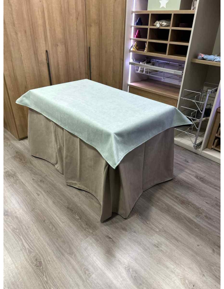 Conjunto Completo Antimanchas Aterciopelada Triplegrueso color Beige con Tapete Liso Roca