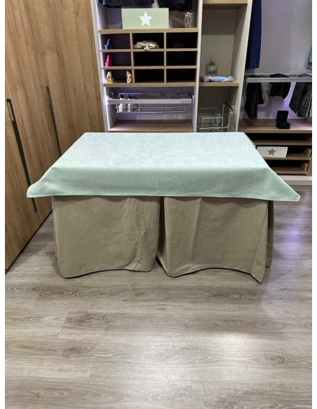 Conjunto Completo Antimanchas Aterciopelada Triplegrueso color Beige con Tapete Liso Roca