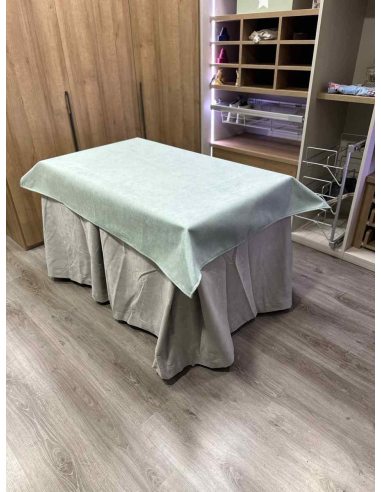 Conjunto Completo Antimanchas Aterciopelada Triplegrueso color Marfil con Tapete Liso Roca