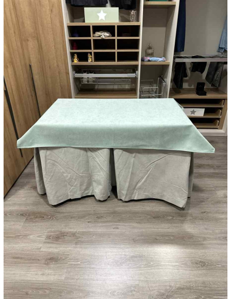 Conjunto Completo Antimanchas Aterciopelada Triplegrueso color Marfil con Tapete Liso Roca