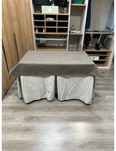 Conjunto Completo Antimanchas Aterciopelada Triplegrueso color Marfil con Tapete Liso Chocolate