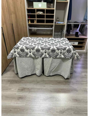 Conjunto Completo Antimanchas Aterciopelada Triplegrueso color Marfil con Tapete Vintage