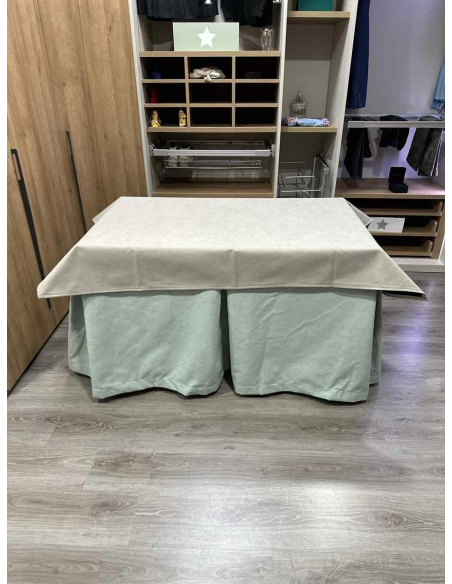 Conjunto Completo Antimanchas Aterciopelada Triplegrueso color Roca con Tapete Liso Beige