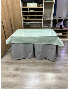 Conjunto Completo Antimanchas Aterciopelada Triplegrueso color Gris con Tapete Liso Roca 2