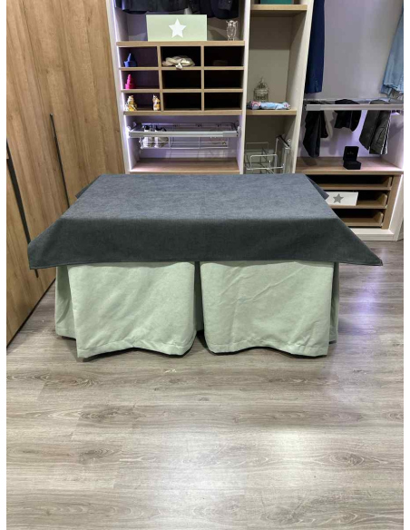 Conjunto Completo Antimanchas Aterciopelada Triplegrueso color Roca con Tapete Liso Grafito