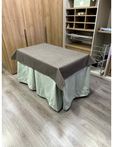 Conjunto Completo Antimanchas Aterciopelada Triplegrueso color Roca con Tapete Liso Chocolate