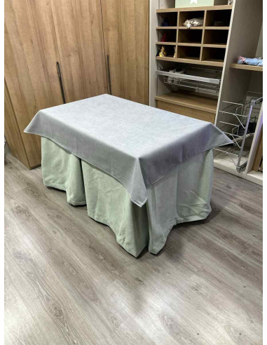 Conjunto Completo Antimanchas Aterciopelada Triplegrueso color Roca con Tapete Liso Gris