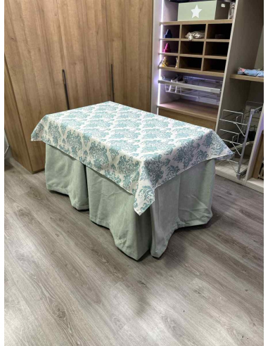 Conjunto Completo Antimanchas Aterciopelada Triplegrueso color Roca con Tapete Vintage