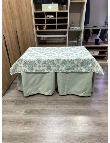 Conjunto Completo Antimanchas Aterciopelada Triplegrueso color Roca con Tapete Vintage