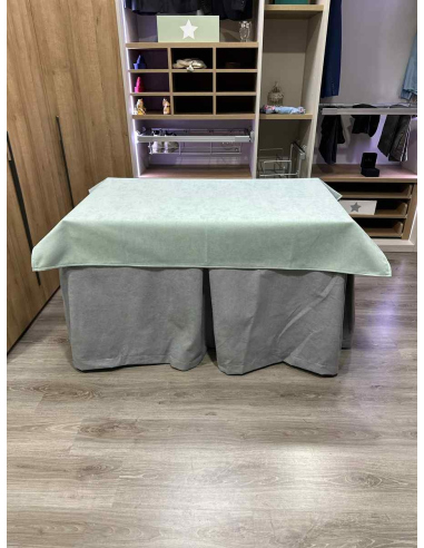 Conjunto Completo Antimanchas Aterciopelada Triplegrueso color Gris con Tapete Liso Roca