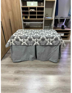 Conjunto Completo Antimanchas Aterciopelada Triplegrueso color Gris con Tapete Vintage 2