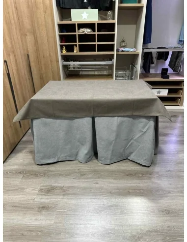 Conjunto Completo Antimanchas Aterciopelada Triplegrueso color Gris con Tapete Liso Chocolate