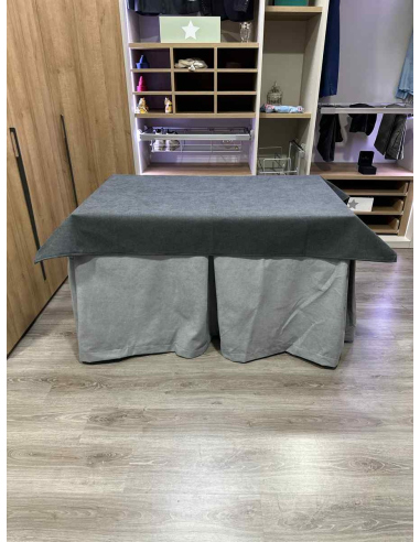 Conjunto Completa Antimanchas Aterciopelada Triplegrueso color Gris con Tapete Liso Grafito