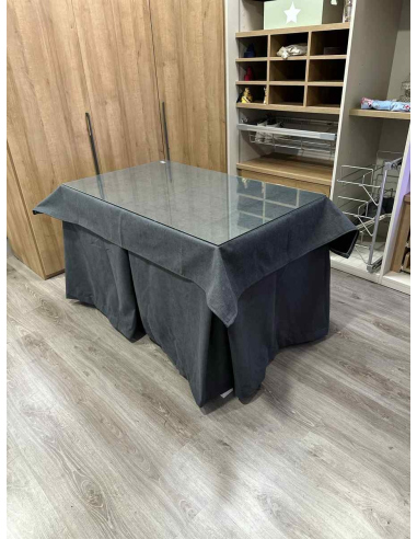 Conjunto Completo Antimanchas Aterciopelada Triplegrueso color Grafito con Tapete Liso Grafito