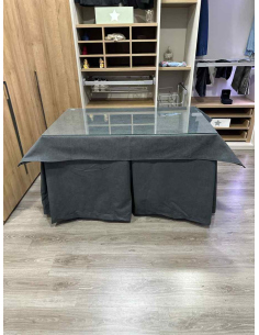 Conjunto Completo Antimanchas Aterciopelada Triplegrueso color Grafito con Tapete Liso Grafito 2