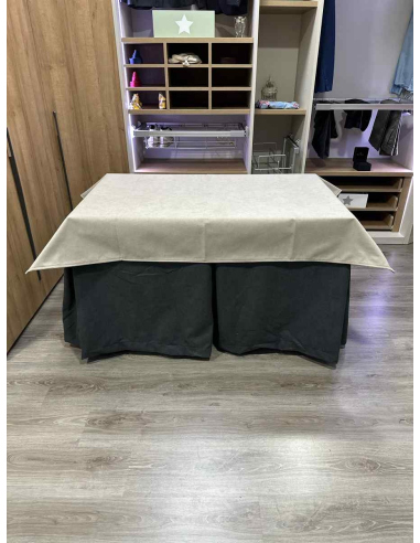 Conjunto Completo Antimanchas Aterciopelada Triplegrueso color Grafito con Tapete Liso Beige