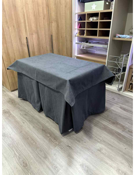 Conjunto Completo Antimanchas Aterciopelada Triplegrueso color Grafito con Tapete Liso Grafito