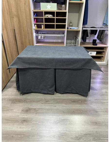 Conjunto Completo Antimanchas Aterciopelada Triplegrueso color Grafito con Tapete Liso Grafito