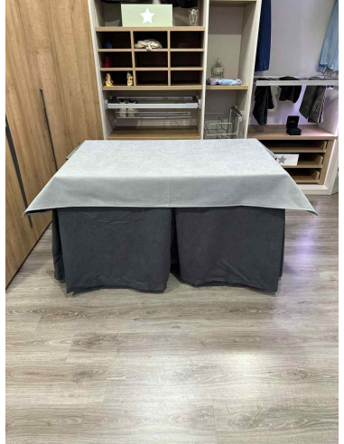 Conjunto Completo Antimanchas Aterciopelada Triplegrueso color Grafito con Tapete Liso Gris