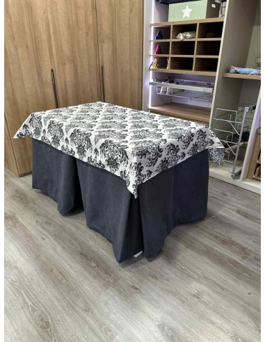 Conjunto Completo Antimanchas Aterciopelada Triplegrueso color Grafito con Tapete Vintage