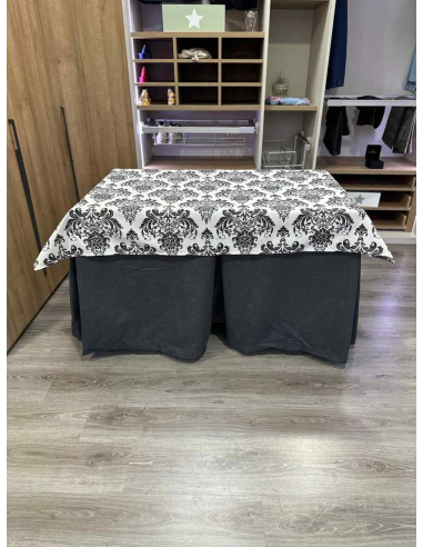 Conjunto Completo Antimanchas Aterciopelada Triplegrueso color Grafito con Tapete Vintage