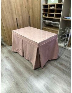 Ropa de Mesa Camilla Antimanchas Aterciopelada Triplegrueso color Rosa