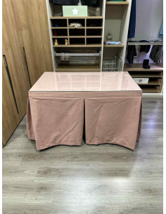 Ropa de Mesa Camilla Antimanchas Aterciopelada Triplegrueso color Rosa 2