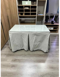 Ropa de Mesa de Camilla Antimanchas Aterciopelada Triplegrueso color Marfil 2