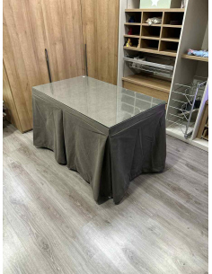 Ropa de Mesa Camilla Antimanchas Aterciopelada Triplegrueso color Chocolate