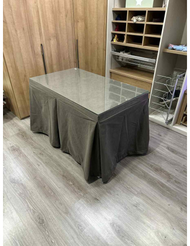 Ropa de Mesa Camilla Antimanchas Aterciopelada Triplegrueso color Chocolate