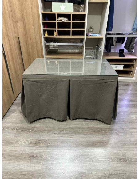 Ropa de Mesa Camilla Antimanchas Aterciopelada Triplegrueso color Chocolate