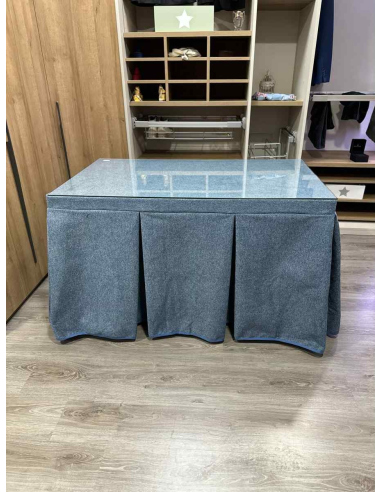 Falda de Mesa Camilla Antimanchas Extragruesa Ultraeficiente Azul