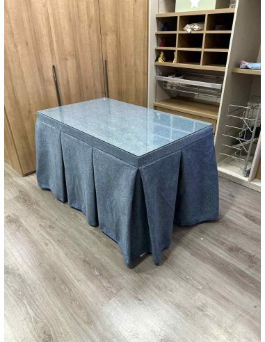 Falda de Mesa Camilla Antimanchas Extragruesa Ultraeficiente Azul