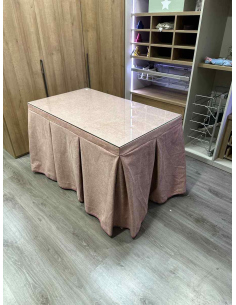 Falda de Mesa Antimanchas Extragruesa Ultraeficiente Rosa