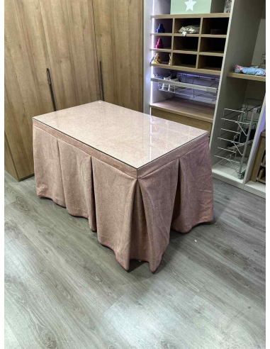 Falda de Mesa Antimanchas Extragruesa Ultraeficiente Rosa
