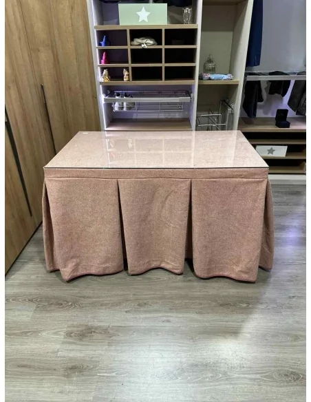 Falda de Mesa Antimanchas Extragruesa Ultraeficiente Rosa