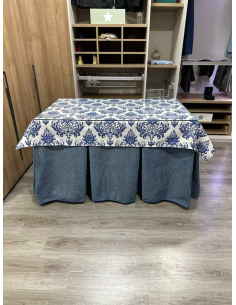 Falda de Mesa Camilla Antimanchas Extragruesa Ultraeficiente Azul con Tapete Mosaico Blue 2